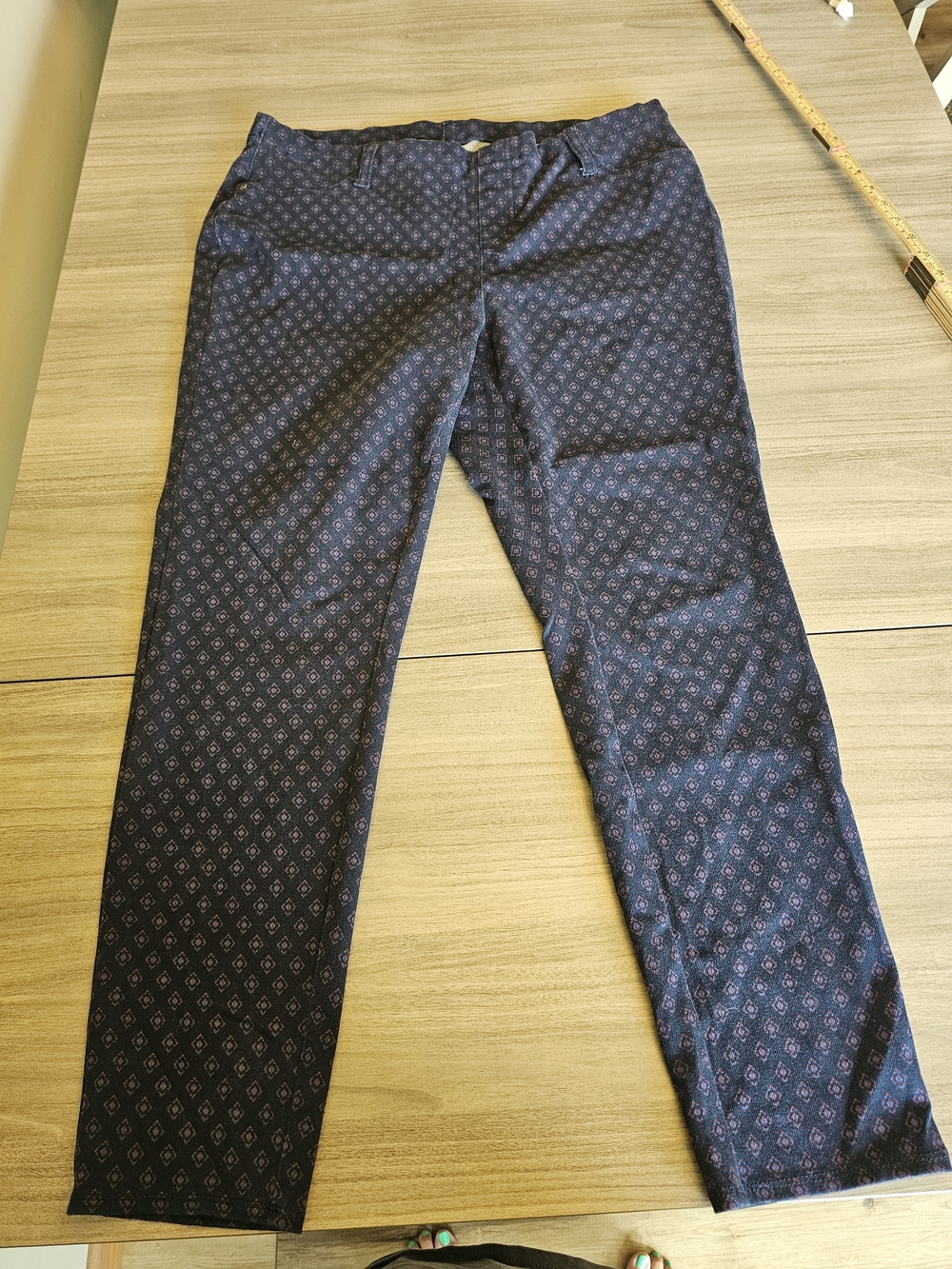 Faded Glory Navy Blue With Diamond Design Dress Pants Size 2x